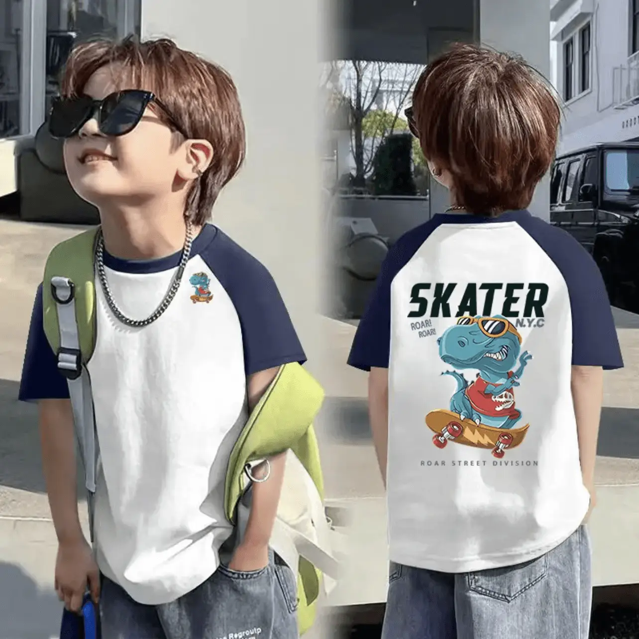 100 Cotton Boys T-Shirt Rainbow Smile Design