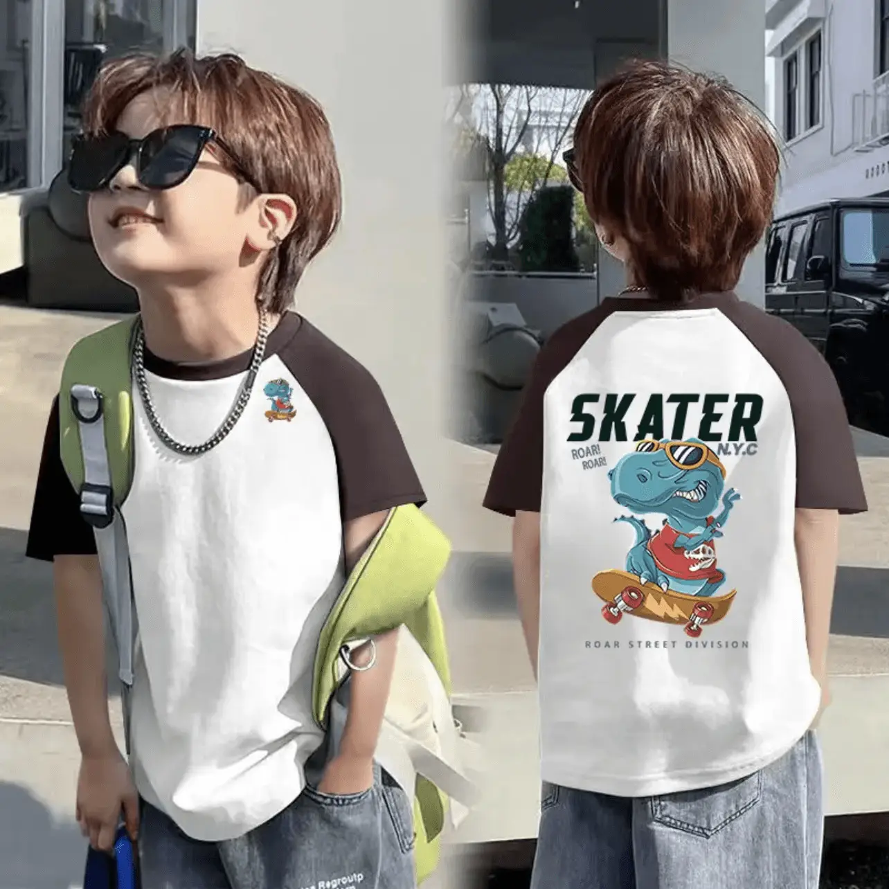 100 Cotton Boys T-Shirt Rainbow Smile Design