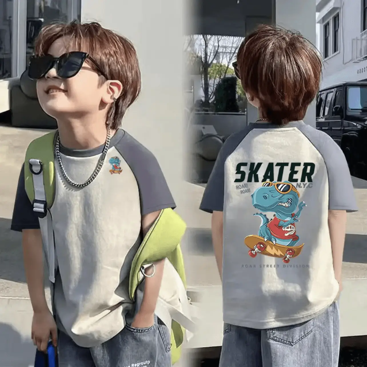 100 Cotton Boys T-Shirt Rainbow Smile Design