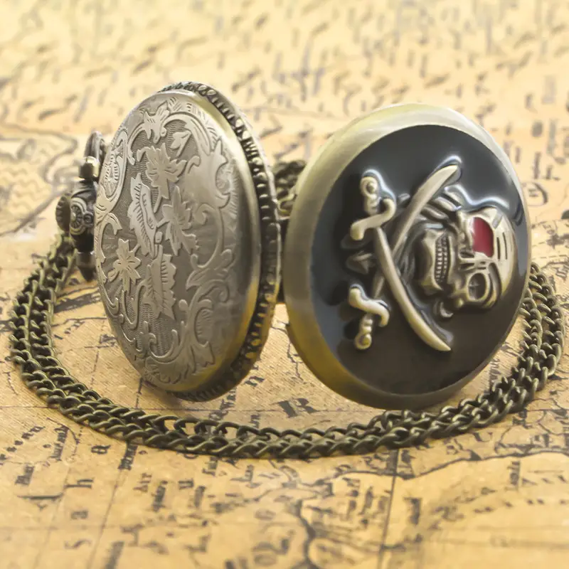 Bronze Resin Classic Skull Pocket Watch Quartz