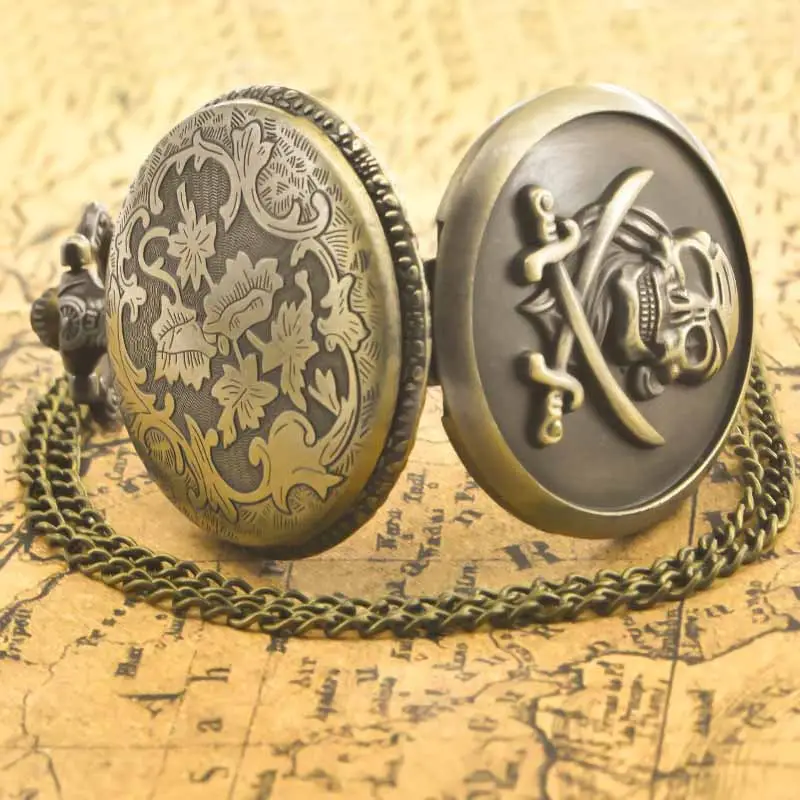 Bronze Resin Classic Skull Pocket Watch Quartz — feature 7