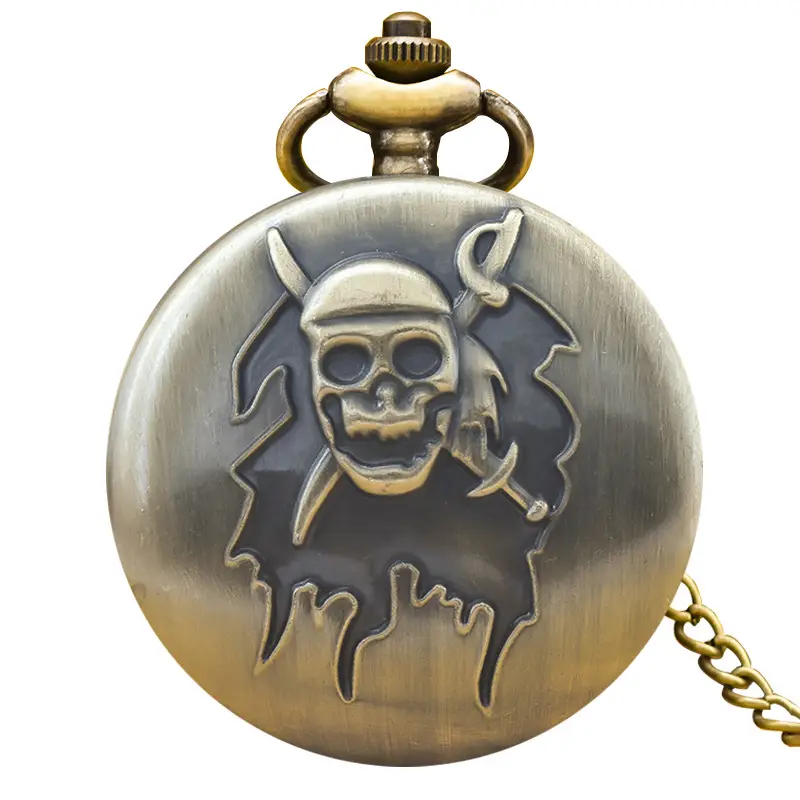 Bronze Resin Classic Skull Pocket Watch Quartz