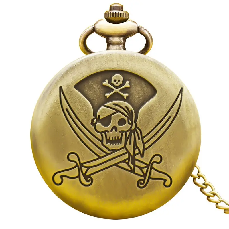Bronze Resin Classic Skull Pocket Watch Quartz