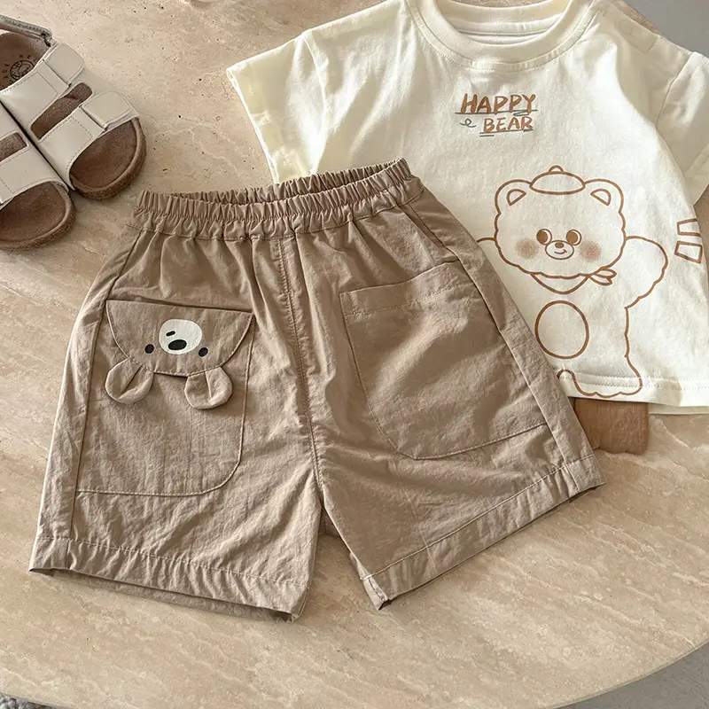 Baby Vest Summer Boys Sleeveless Brown Bear Print 2026 - Image 2