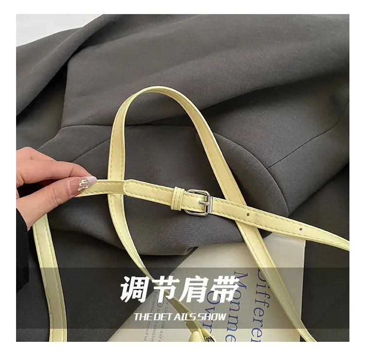 Women Pleated Bucket Bag with Diamond Embroidery Yellow — feature 14