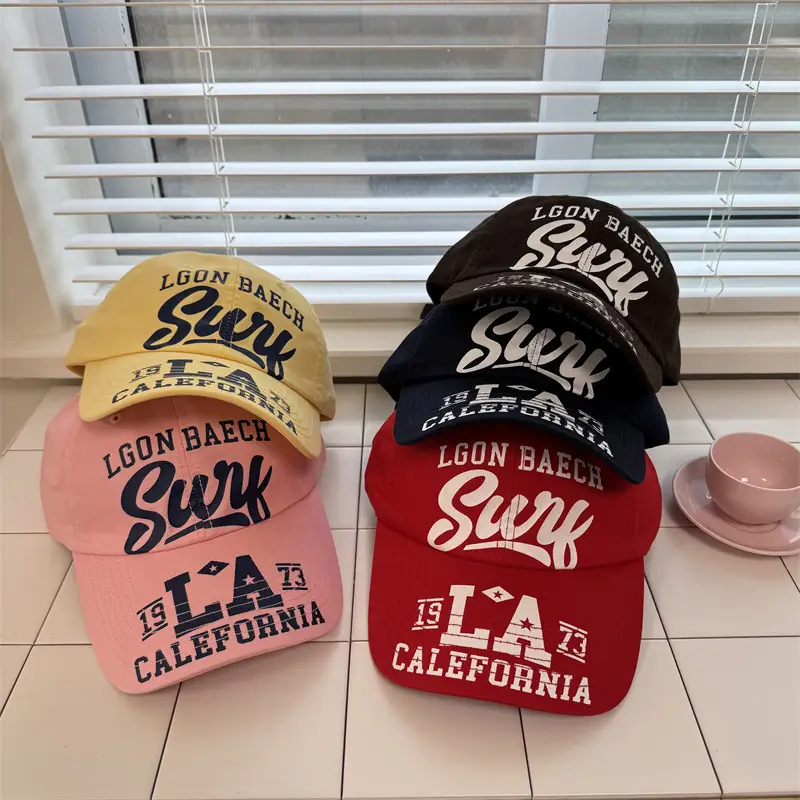 Women's Black Sunshade Cap with "Long Distance" Print