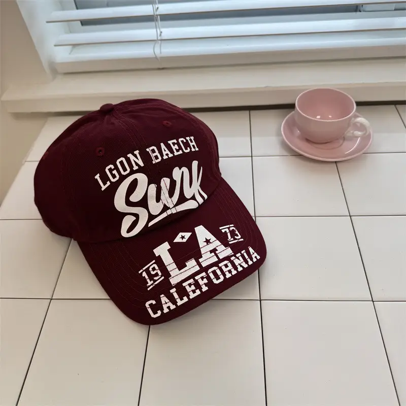 Women's Black Sunshade Cap with "Long Distance" Print