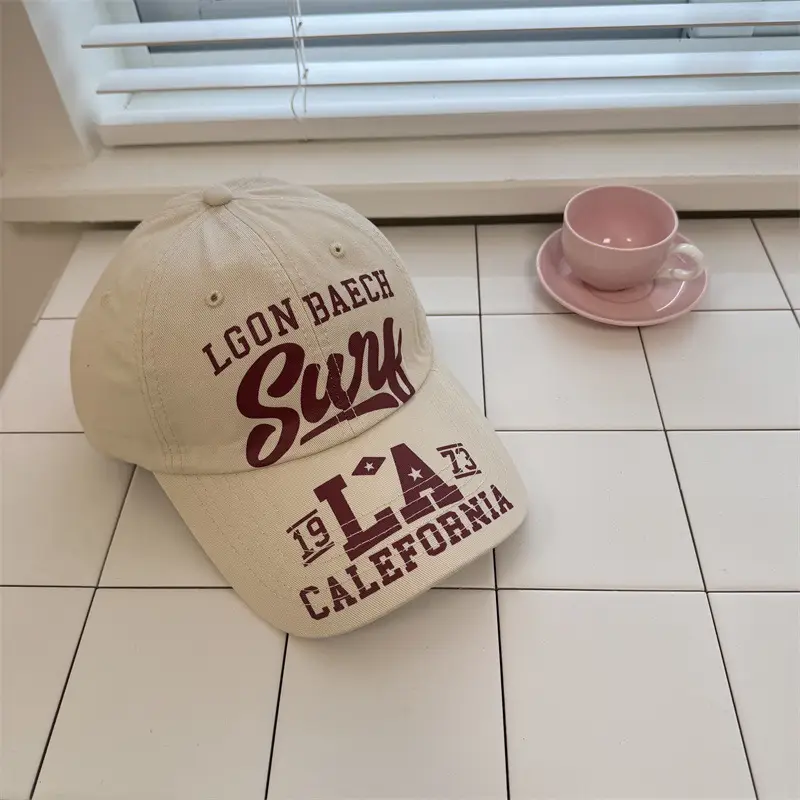 Women's Black Sunshade Cap with "Long Distance" Print
