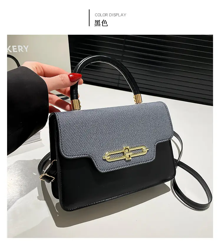 Light Blue Lock Chain Shoulder Bag for Women — feature 21