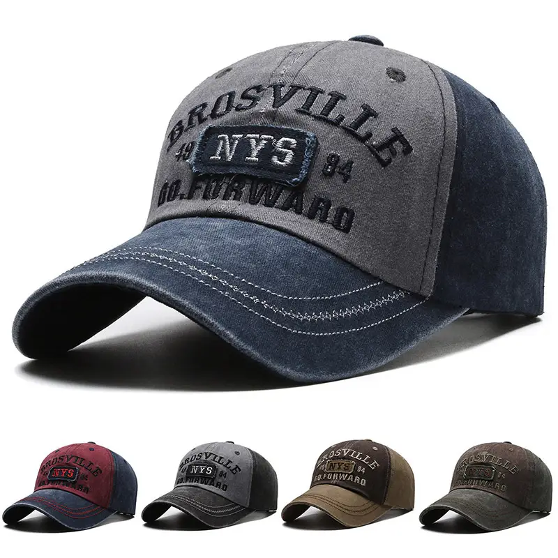 Men's Four Seasons Washed Baseball Cap with Hip Hop Embroidery - Image 6