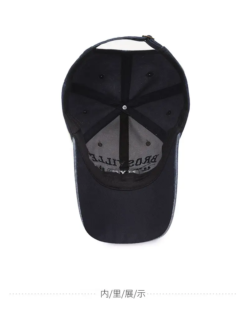 Men's Four Seasons Washed Baseball Cap with Hip Hop Embroidery — feature 10
