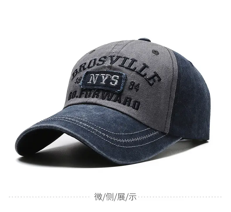 Men's Four Seasons Washed Baseball Cap with Hip Hop Embroidery — feature 6