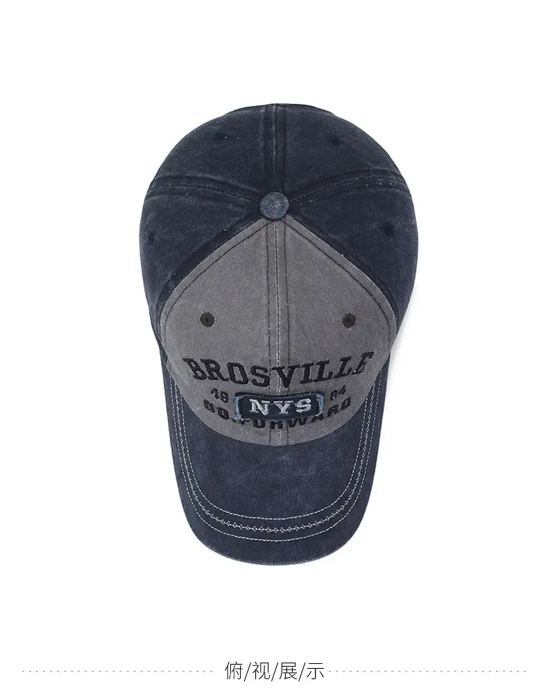 Men's Four Seasons Washed Baseball Cap with Hip Hop Embroidery — feature 9