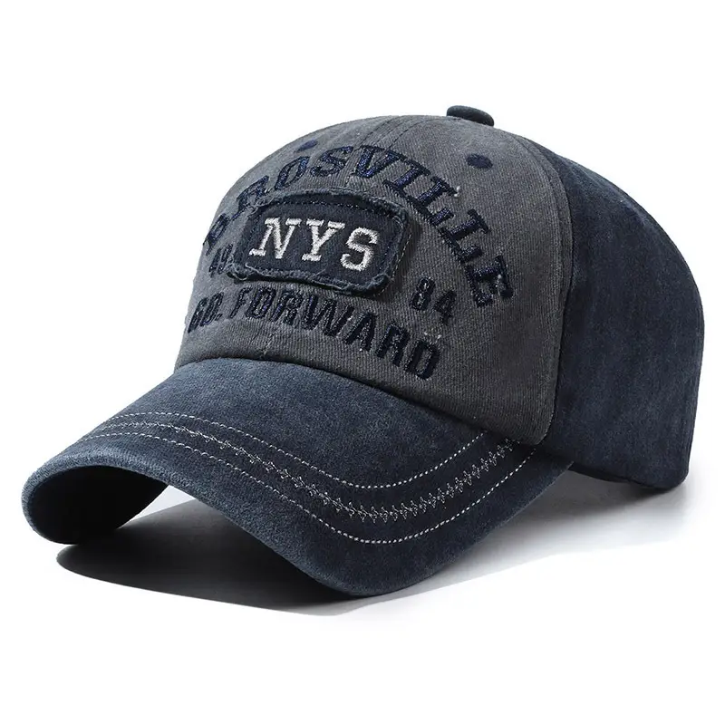 Men's Four Seasons Washed Baseball Cap with Hip Hop Embroidery - Image 2