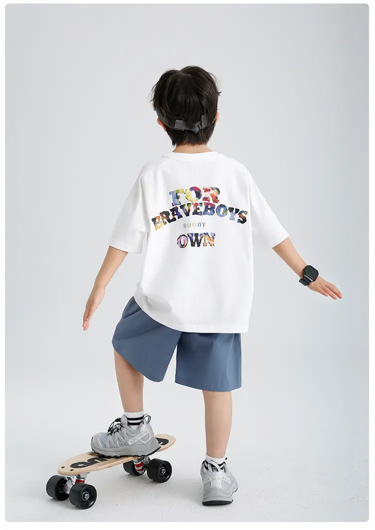 2026 Summer Korean Style Pure Cotton Printed T-Shirt for Boys — feature 12