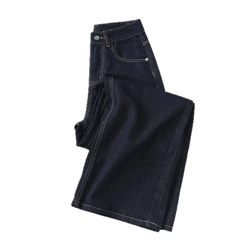 Young Orange Tencel Wide Leg Jeans Dark Blue Loose Fit