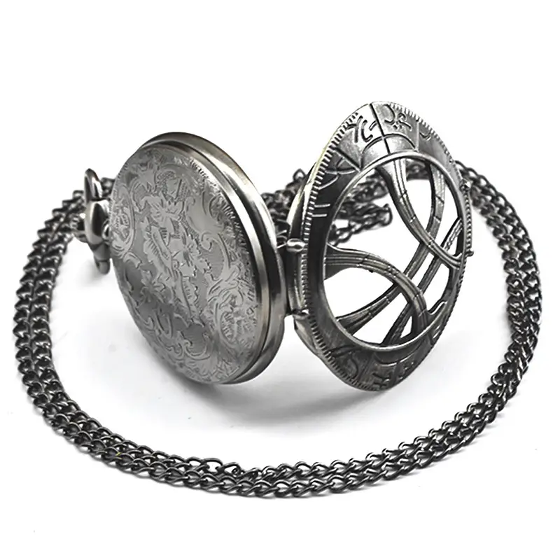 Retro Cut Out Pocket Watch Necklace Style Large Digital Watch — feature 9