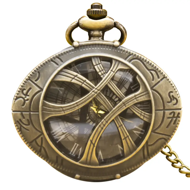 Retro Cut Out Pocket Watch Necklace Style Large Digital Watch - Image 2