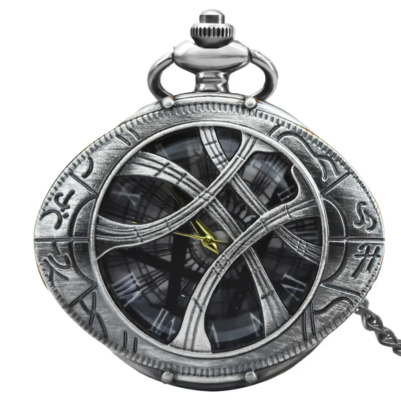 Retro Cut Out Pocket Watch Necklace Style Large Digital Watch - Image 3