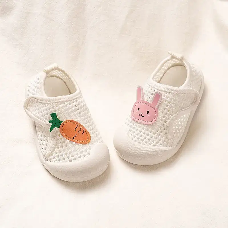 2025 Baby Net Shoes Radish Rabbit Soft Bottom Mesh Breathable Spring Summer 1-3Y