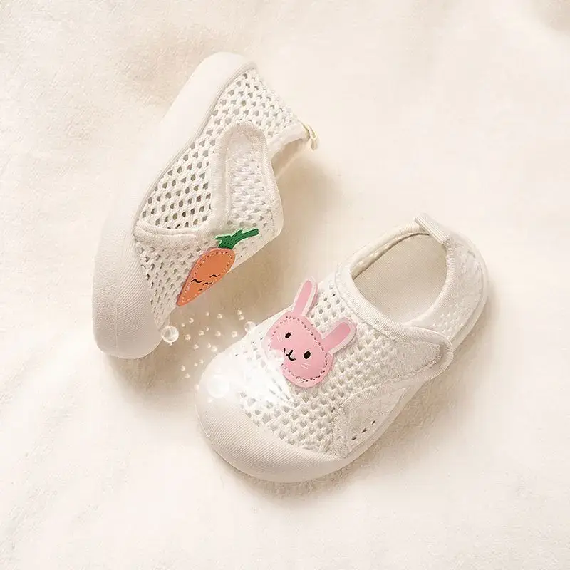 2025 Baby Net Shoes Radish Rabbit Soft Bottom Mesh Breathable Spring Summer 1-3Y