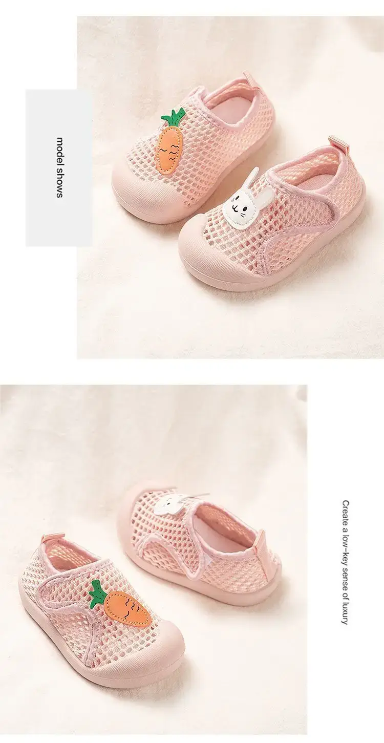 2025 Baby Net Shoes Radish Rabbit Soft Bottom Mesh Breathable Spring Summer 1-3Y — feature 11