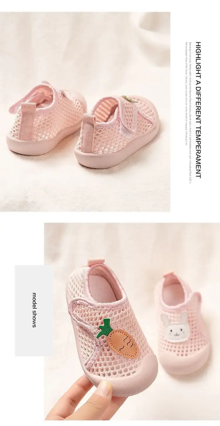2025 Baby Net Shoes Radish Rabbit Soft Bottom Mesh Breathable Spring Summer 1-3Y — feature 13