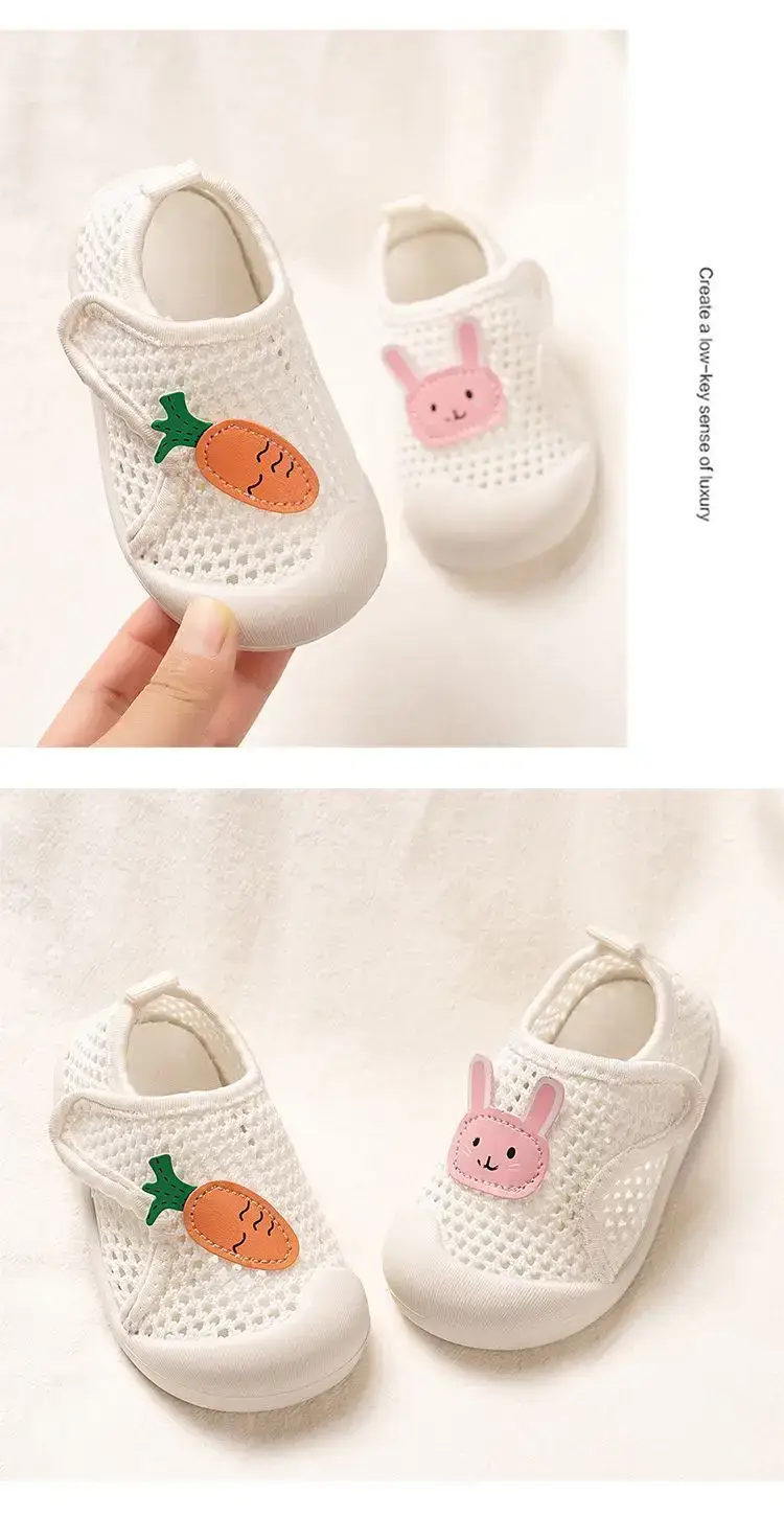 2025 Baby Net Shoes Radish Rabbit Soft Bottom Mesh Breathable Spring Summer 1-3Y — feature 14