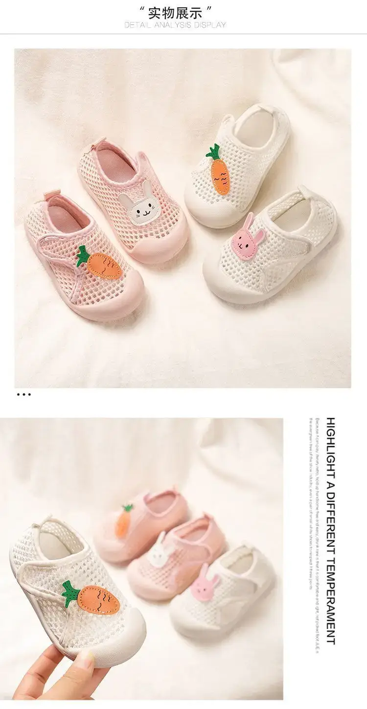 2025 Baby Net Shoes Radish Rabbit Soft Bottom Mesh Breathable Spring Summer 1-3Y — feature 9
