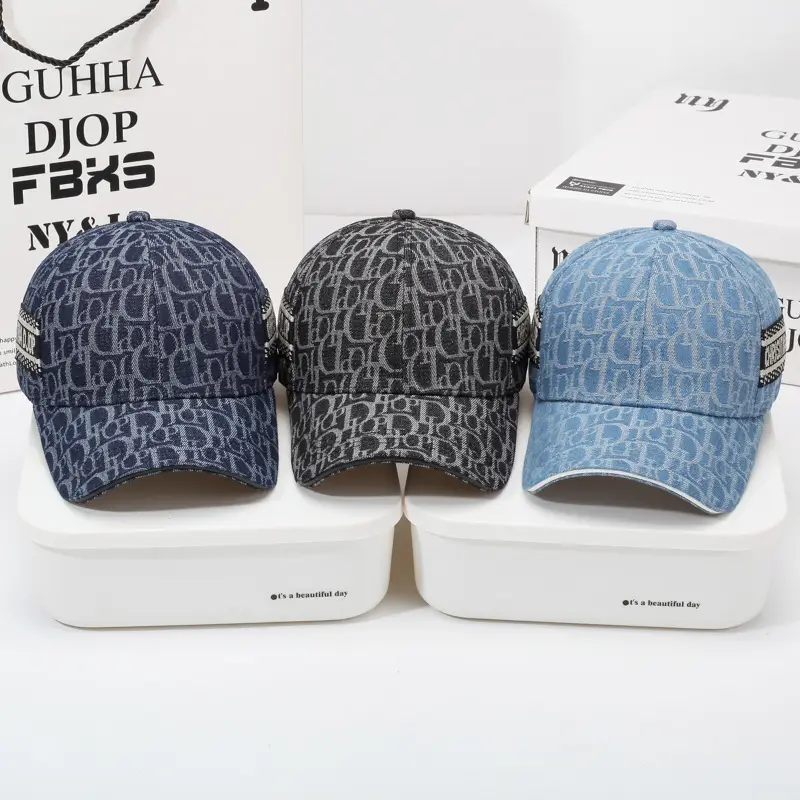 Men Women Blue Letter Suncap Cap Spring Summer - Image 6