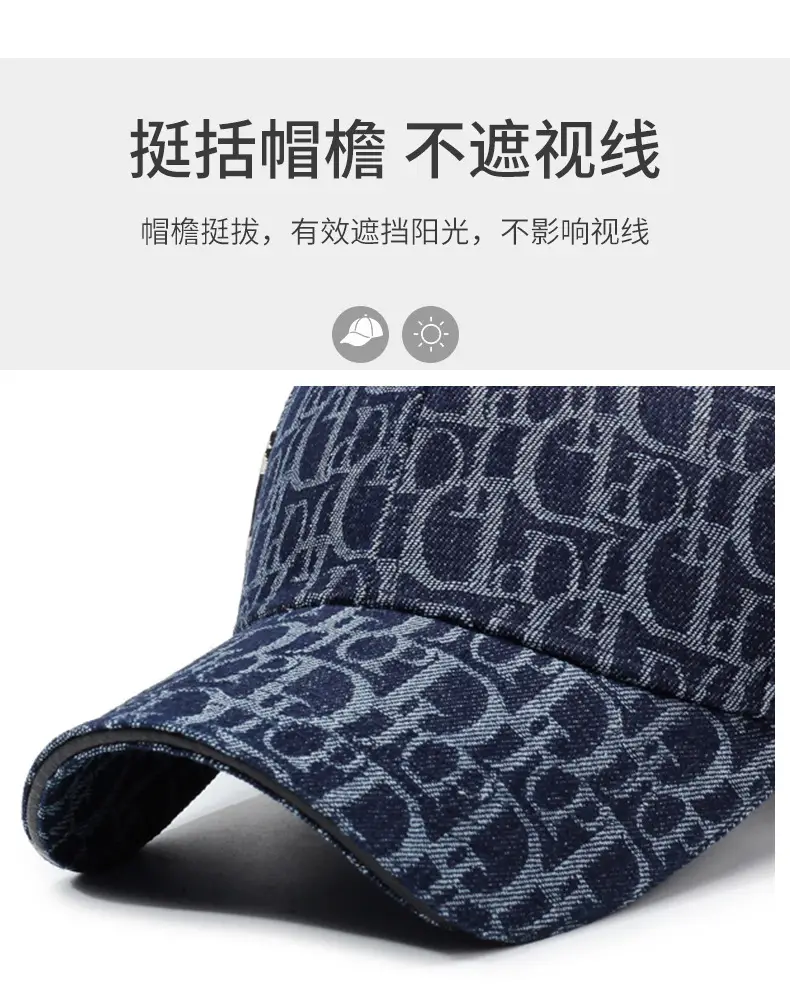 Men Women Blue Letter Suncap Cap Spring Summer — feature 2
