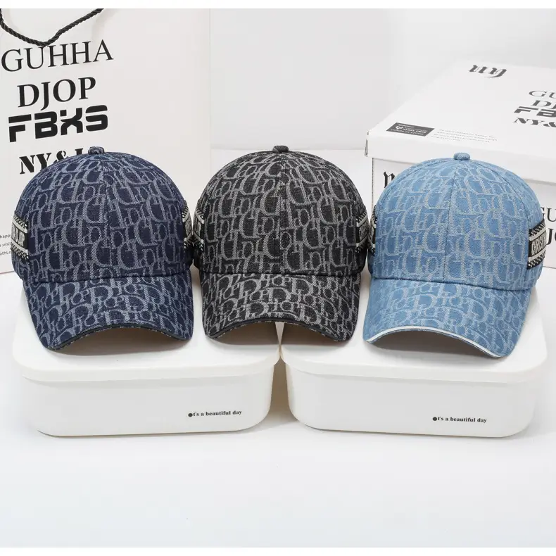 Men Women Blue Letter Suncap Cap Spring Summer — feature 8