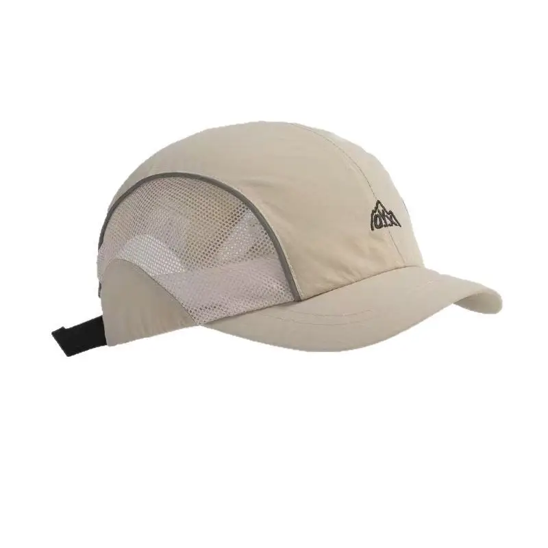 Men Beige Mesh Hiking Hat Quick-Dry - Image 9