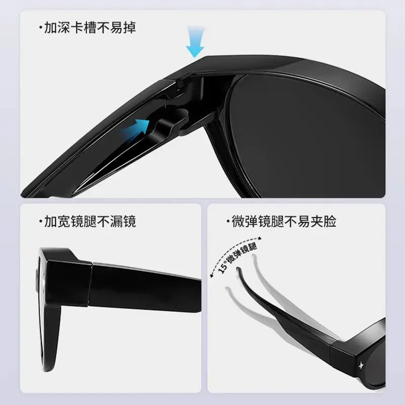 Men Polarized Sunglasses White Light Black Tinted 57mm - Image 9