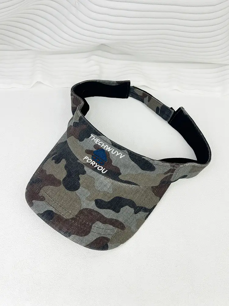 Women Camouflage Sun Hat Sweat Absorbent Topless Duck Hat — feature 3