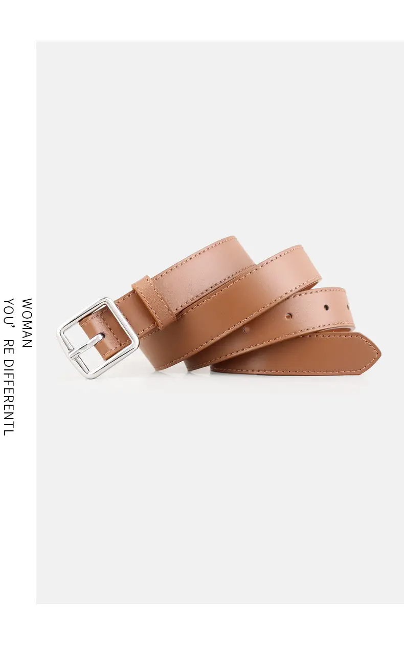 Women's First Layer Cowhide Belt with Square Pin Buckle — feature 12