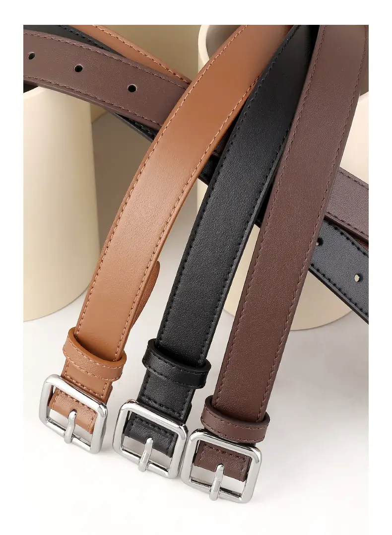 Women's First Layer Cowhide Belt with Square Pin Buckle — feature 15