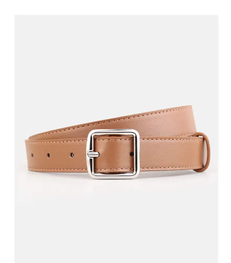 Women's First Layer Cowhide Belt with Square Pin Buckle — feature 17