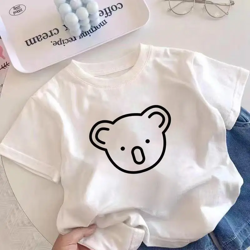 100% Cotton Kids T-Shirt White 2025 New Small Medium - Image 17