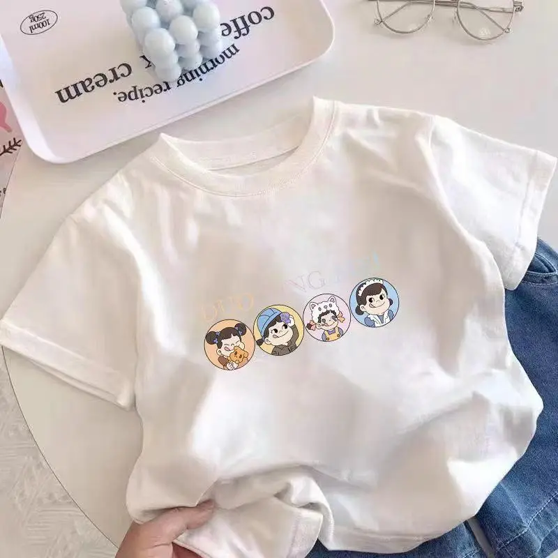 100% Cotton Kids T-Shirt White 2025 New Small Medium - Image 7