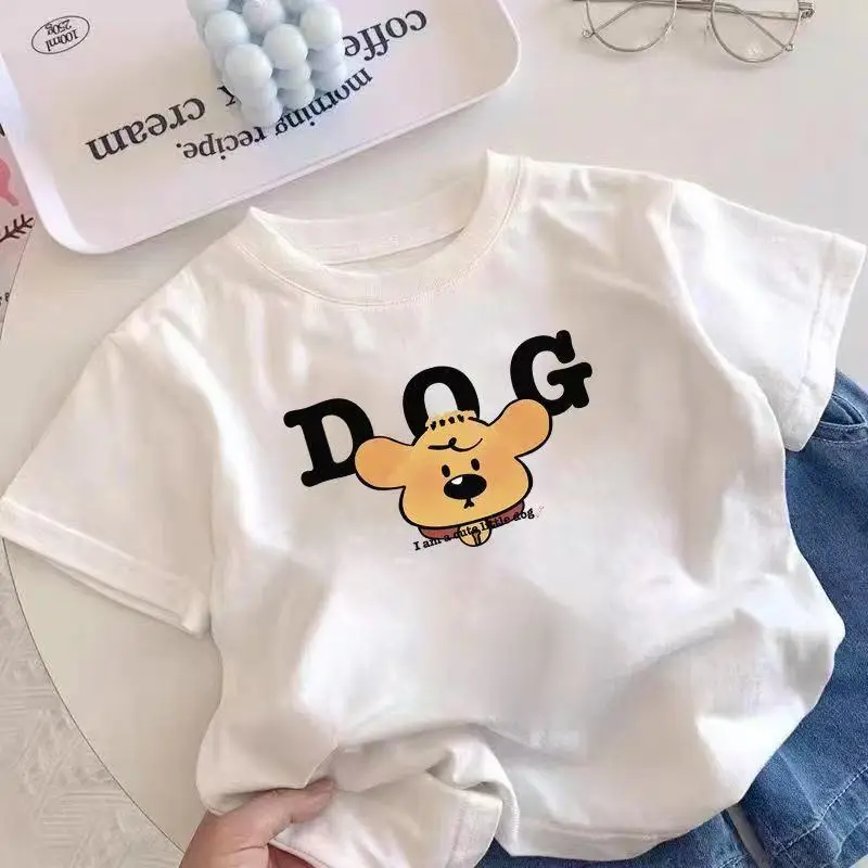 100% Cotton Kids T-Shirt White 2025 New Small Medium - Image 9