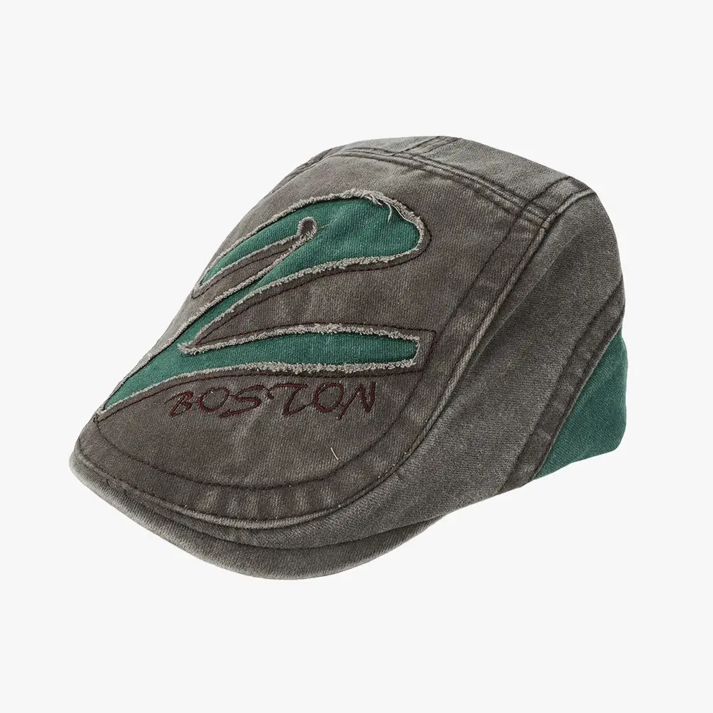 Reversible Newsboy Cap Women Face-Slimming Washed - Image 11