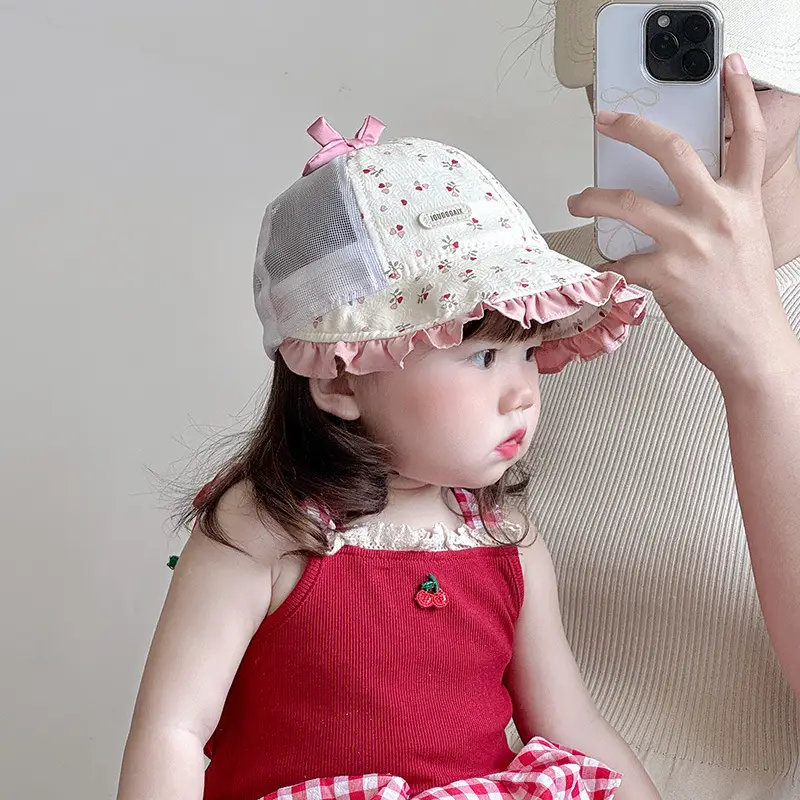 Baby Sun Hat with Mesh Cap & Strawberry Design - Image 5