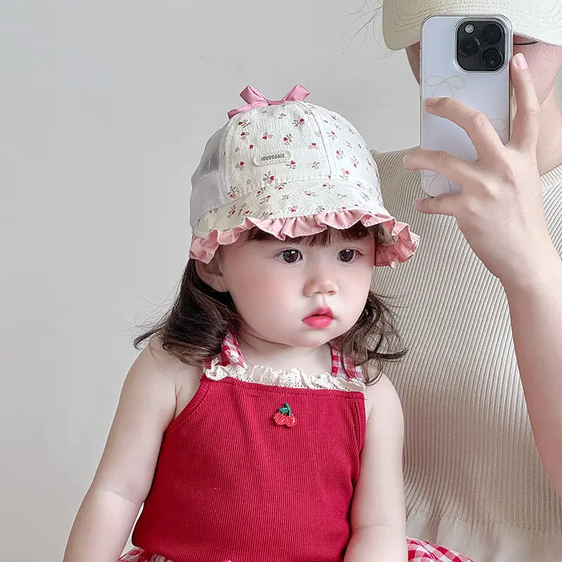 Baby Sun Hat with Mesh Cap & Strawberry Design - Image 6