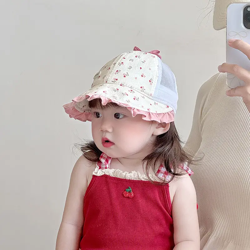 Baby Sun Hat with Mesh Cap & Strawberry Design - Image 7