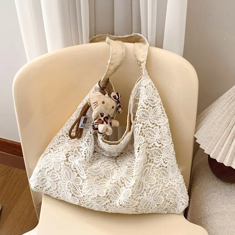 Water-Soluble Lace Shoulder Bag for Women - Image 3