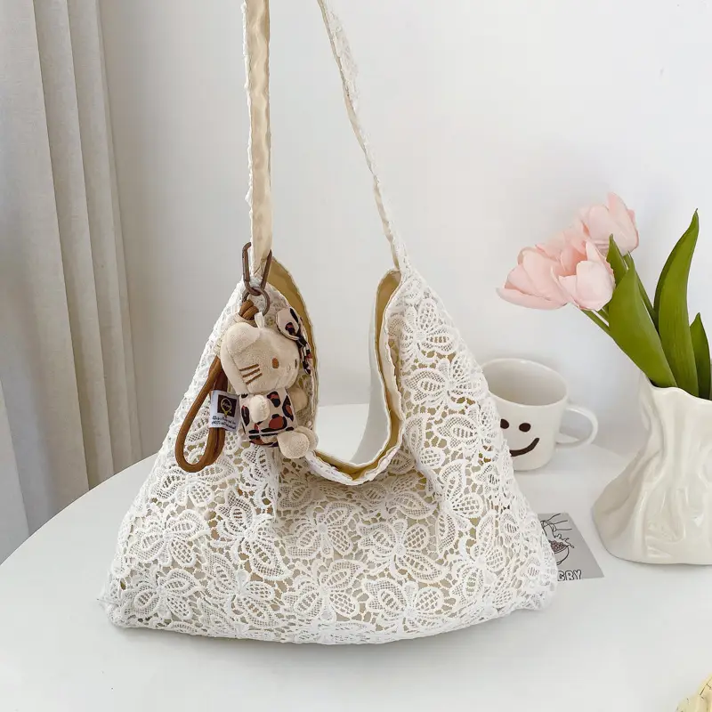 Water-Soluble Lace Shoulder Bag for Women - Image 4