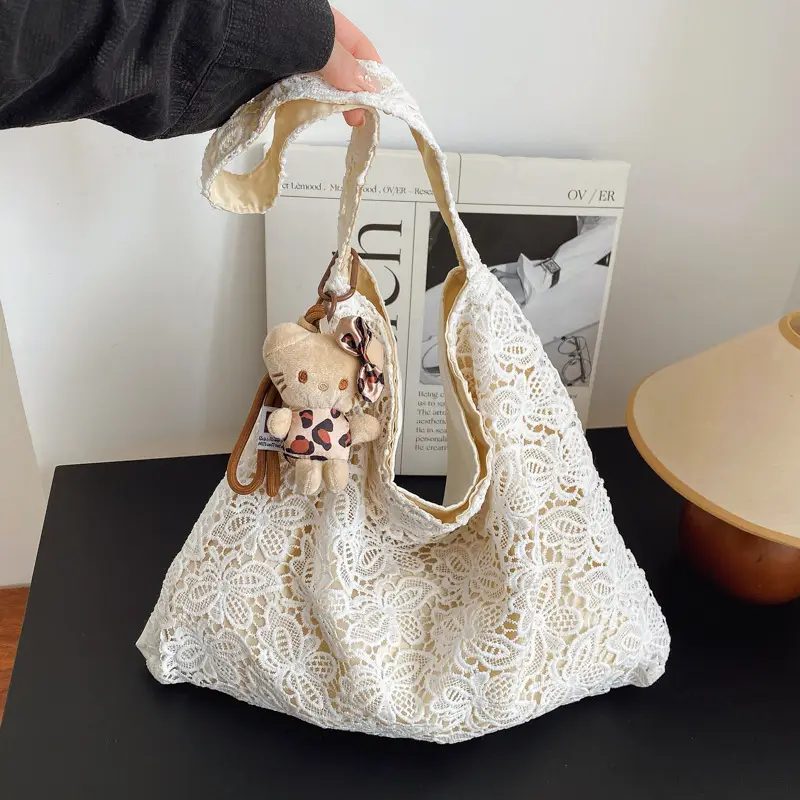 Water-Soluble Lace Shoulder Bag for Women - Image 5
