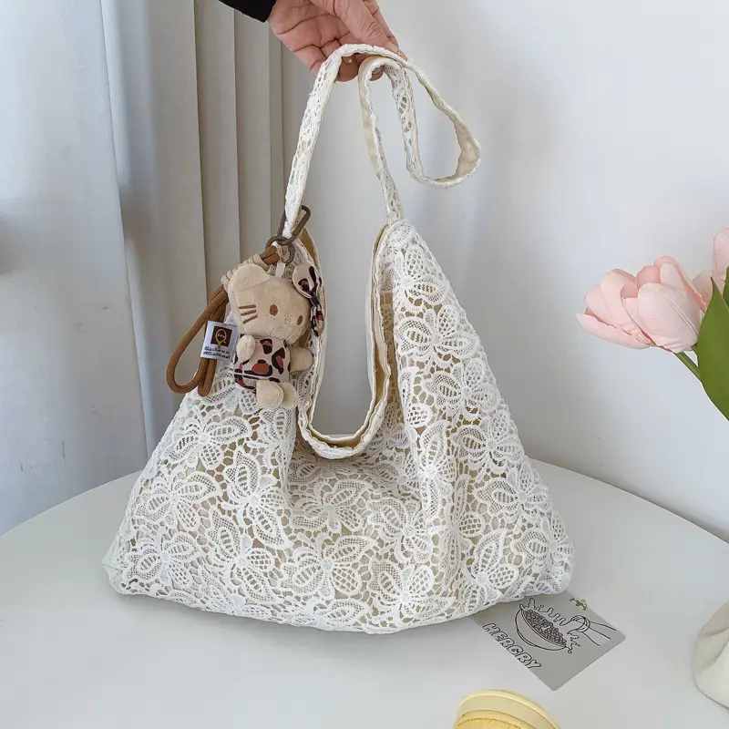 Water-Soluble Lace Shoulder Bag for Women - Image 2