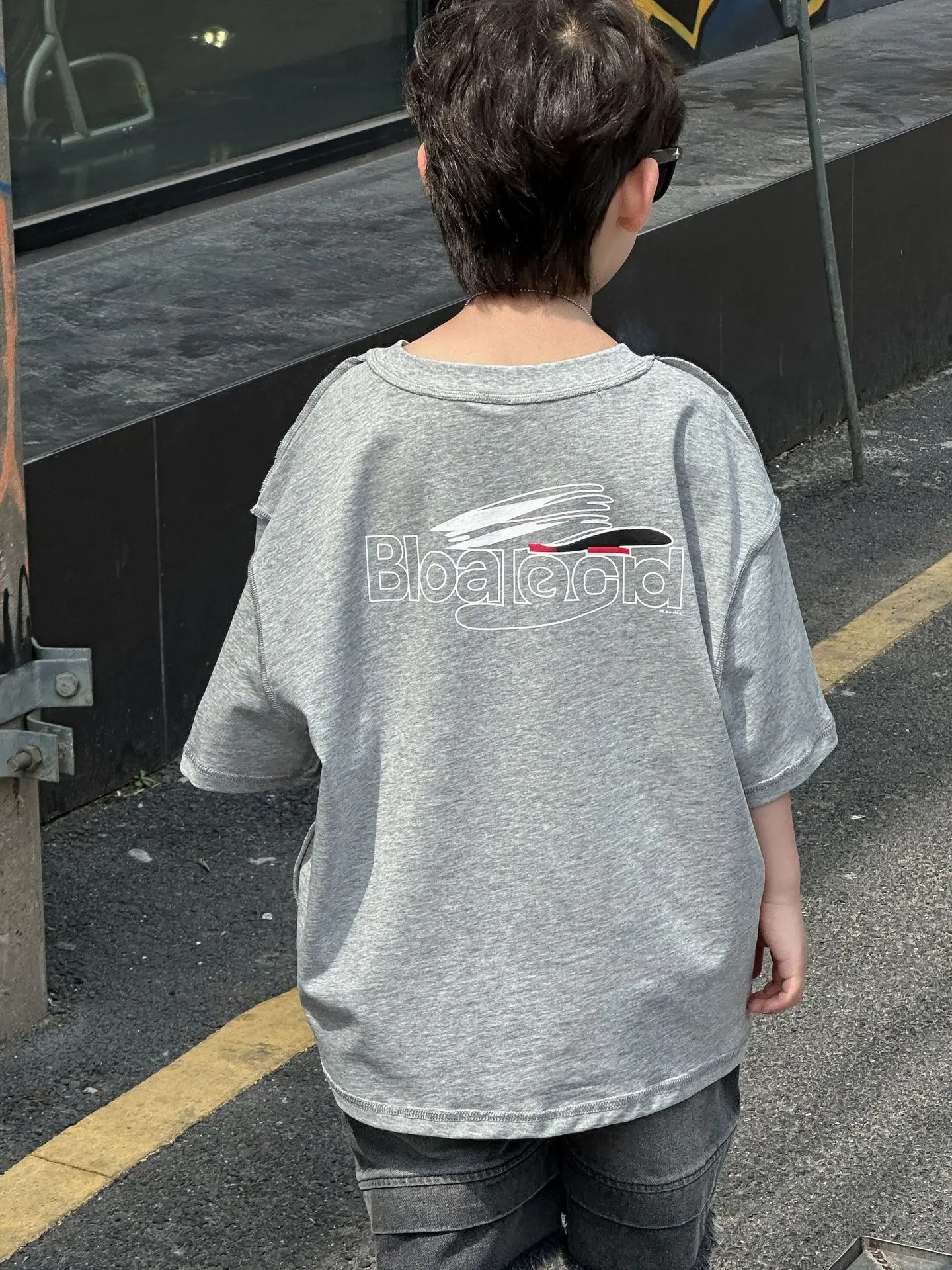 Boys Grey Printed T-Shirt 2025 Summer Casual Wear - Image 6